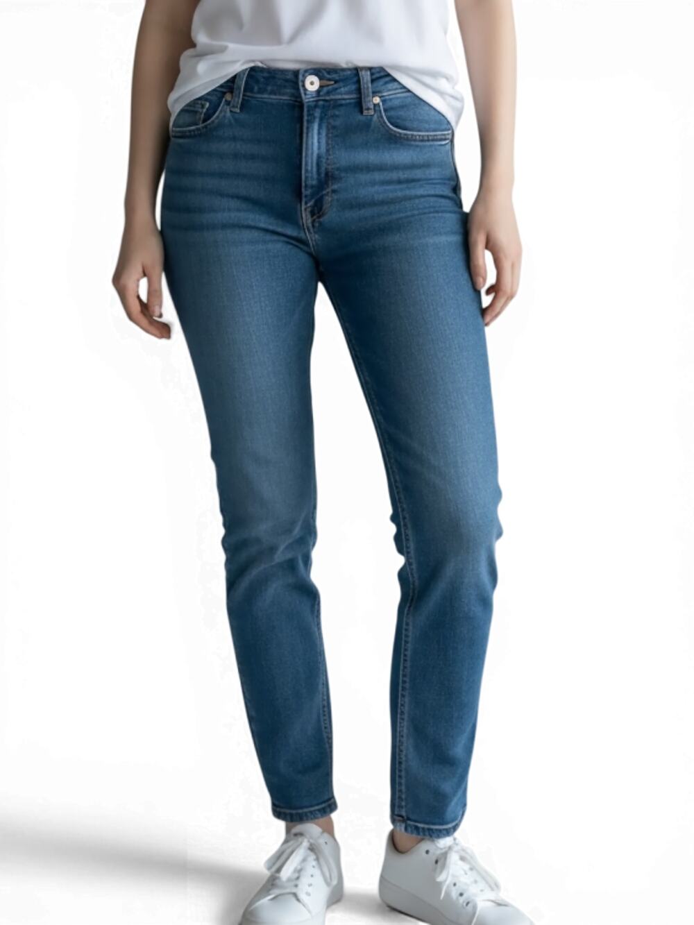 PAIGE Verdugo Ankle Jeans 31 Blue Mid Rise Skinny Stretch Denim USA